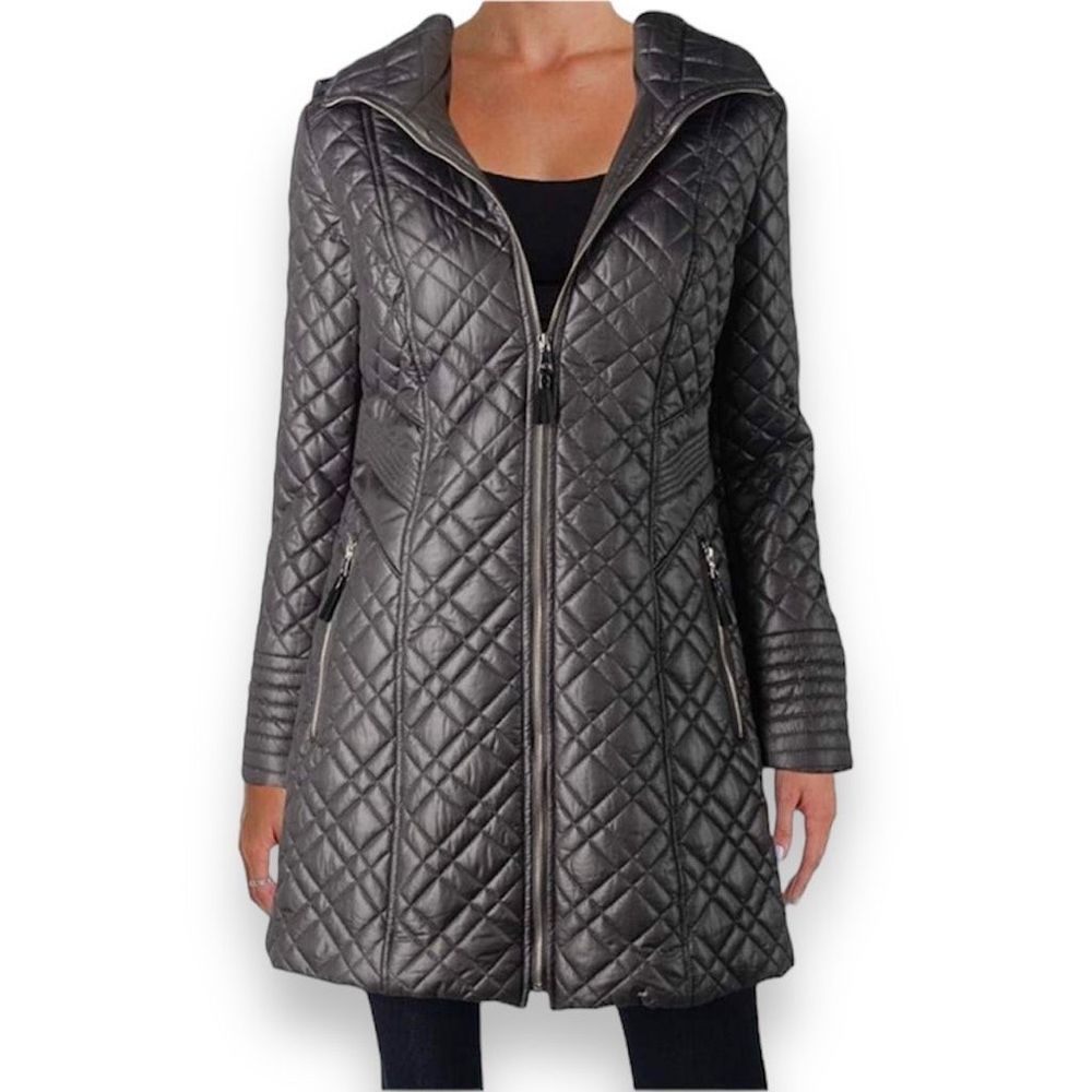 Via Spiga Diamond Quilted along Line Hooded Jacket - XS